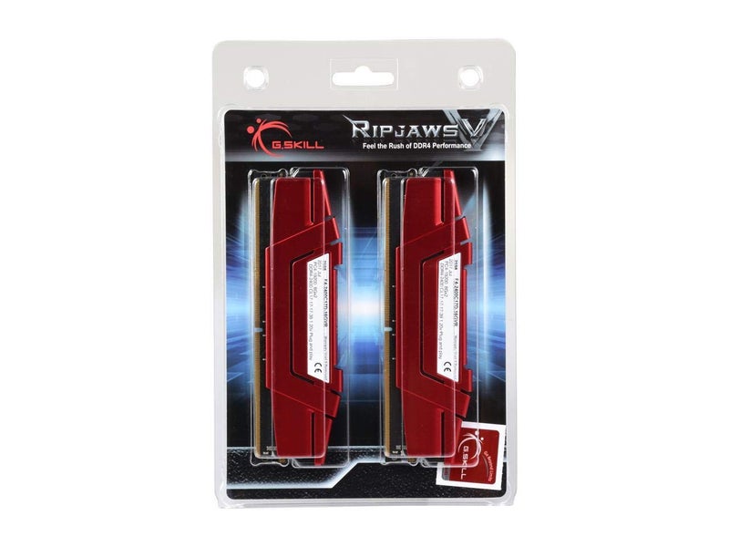 G.SKILL RipjawsV Series DDR4 RAM 16GB (2x8GB) 2400MT/s CL17-17-17-39 1.20V Intel AMD Desktop Computer Memory U-DIMM - Red (F4-2400C17D-16GVR) - Image 2